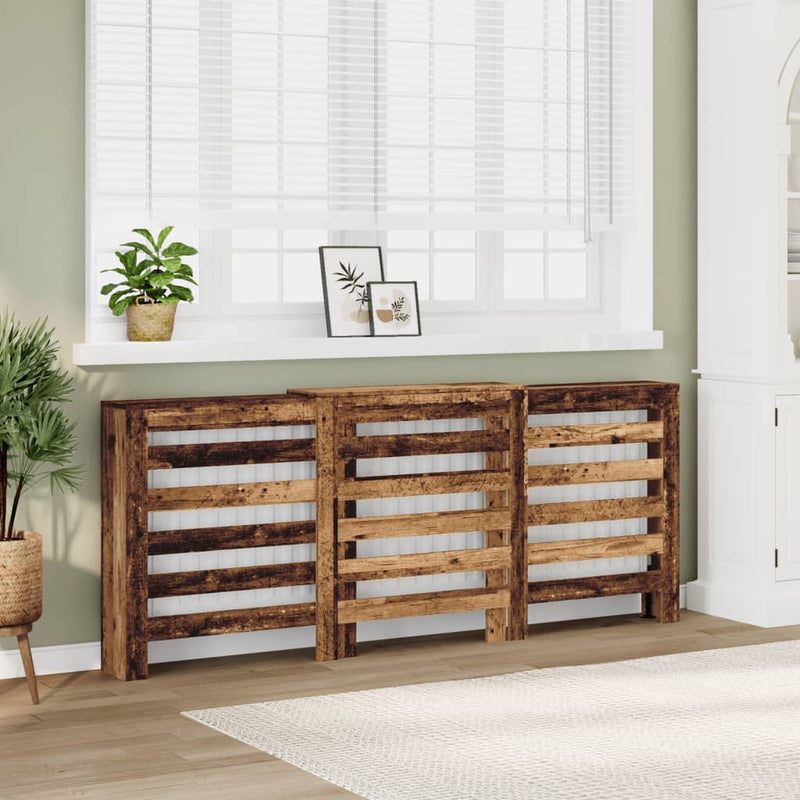 Load image into Gallery viewer, Vidaxl radiatorombouw 205x21,5x83,5 cm bewerkt hout oud hout