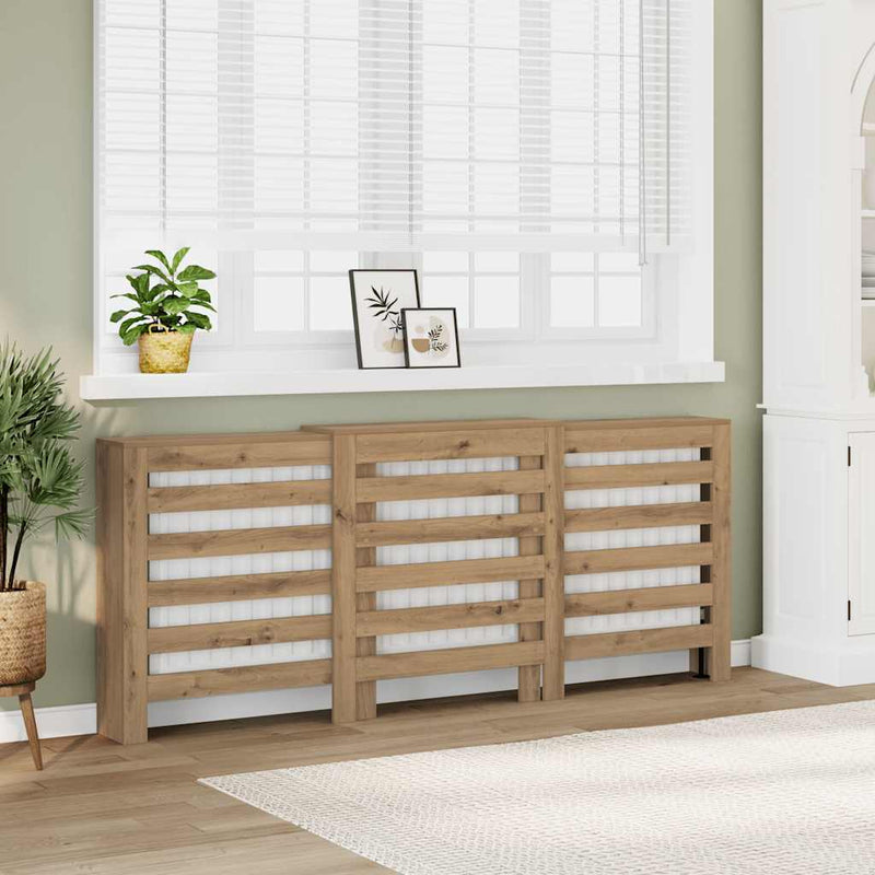 Load image into Gallery viewer, Vidaxl radiatorombouw 205x21,5x83,5 cm bewerkt hout artisanaal eiken