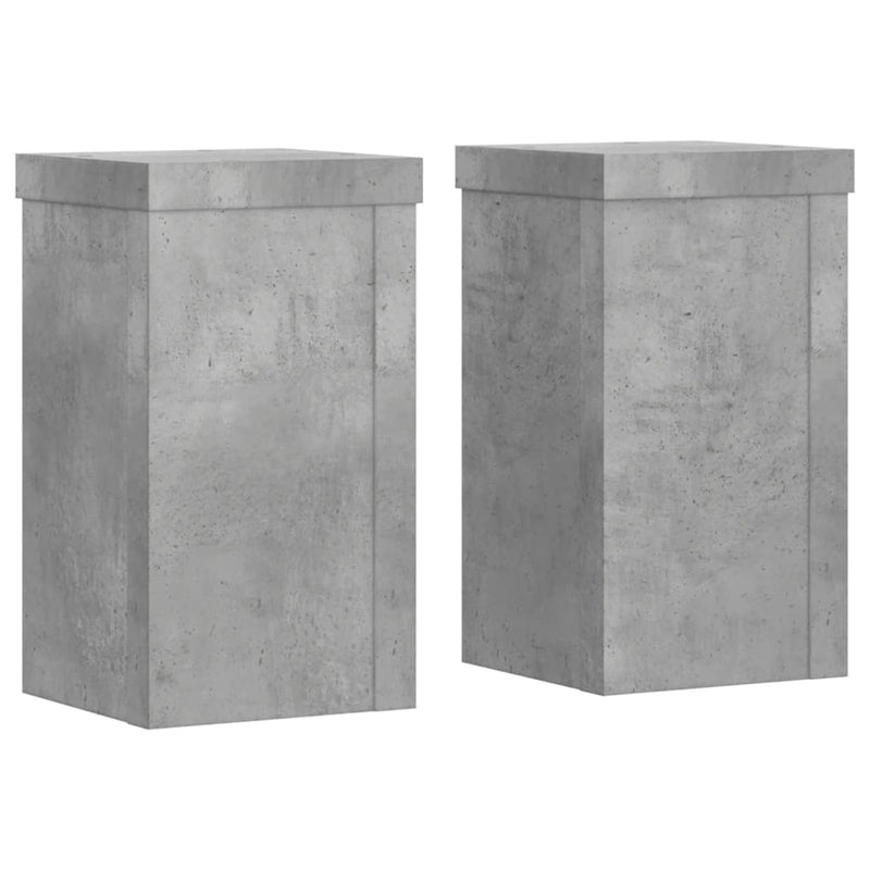 Load image into Gallery viewer, Vidaxl plantenstandaards 2 st 10x10x18 cm bewerkt hout betongrijs