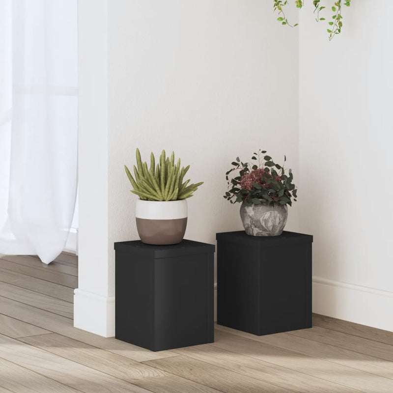 Load image into Gallery viewer, Vidaxl plantenstandaards 2 st 15x15x20 cm bewerkt hout zwart