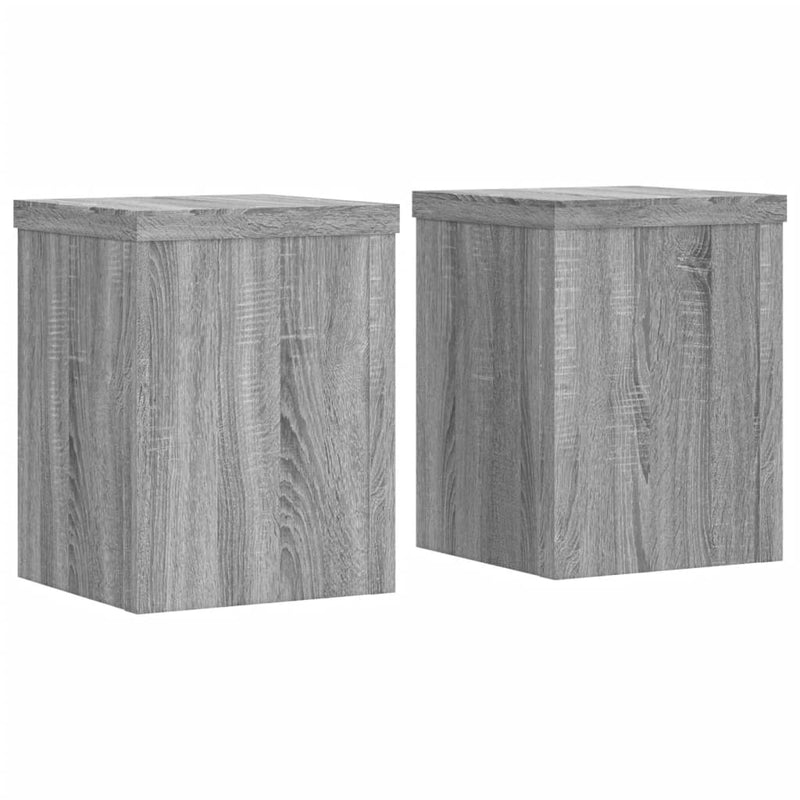 Load image into Gallery viewer, Vidaxl plantenstandaards 2 st 15x15x20 cm bewerkt hout grijs sonoma