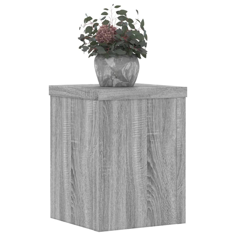 Load image into Gallery viewer, Vidaxl plantenstandaards 2 st 15x15x20 cm bewerkt hout grijs sonoma