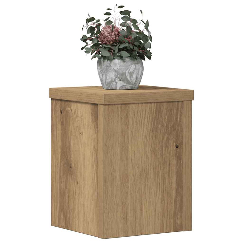 Load image into Gallery viewer, Vidaxl plantenstandaards 2 st 15x15x20 cm hout artisanaal eiken