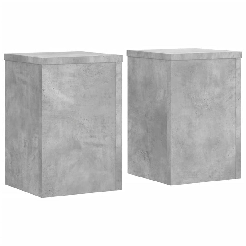 Load image into Gallery viewer, Vidaxl plantenstandaards 2 st 25x25x35 cm bewerkt hout betongrijs