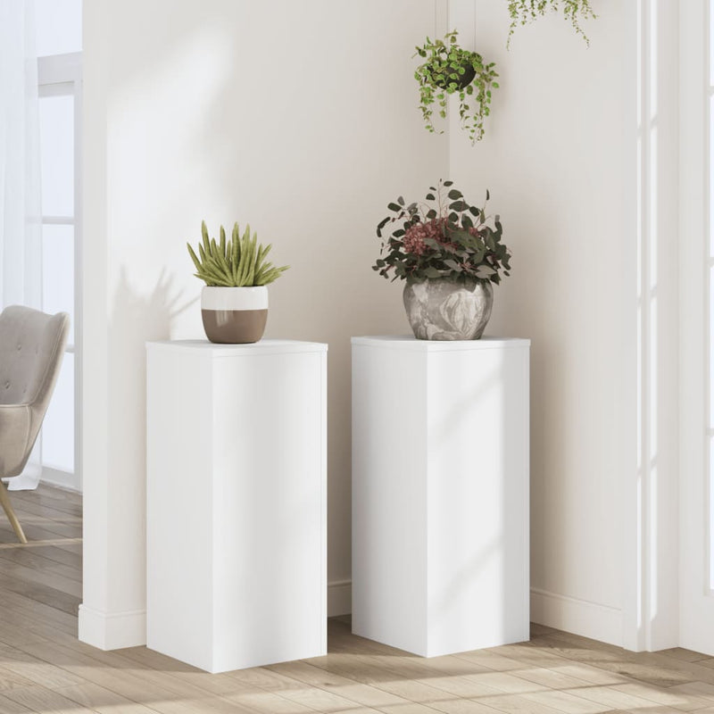 Load image into Gallery viewer, Vidaxl plantenstandaards 2 st 30x30x70 cm bewerkt hout wit