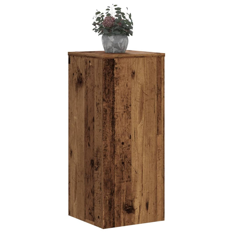 Load image into Gallery viewer, Vidaxl plantenstandaards 2 st 30x30x70 cm bewerkt hout oud houtkleurig