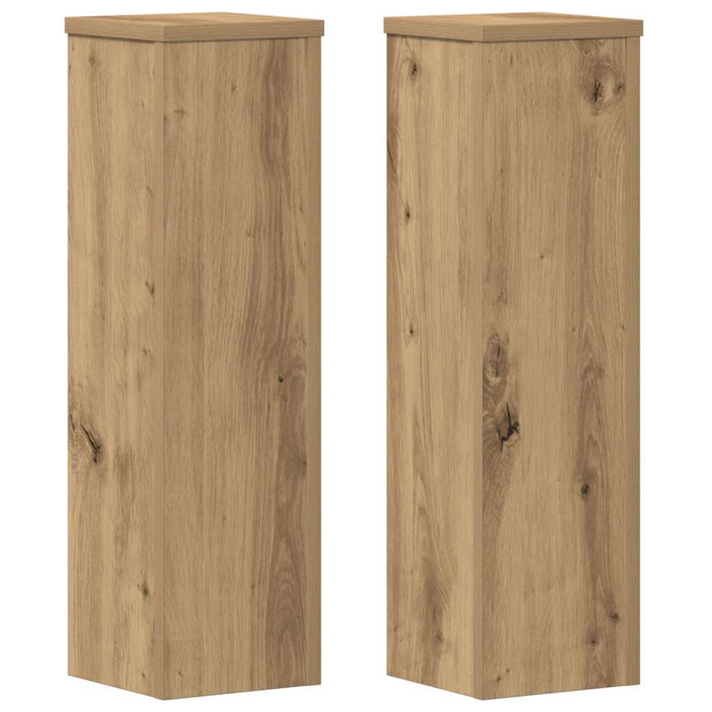 Load image into Gallery viewer, Vidaxl plantenstandaards 2 st 17x17x60 cm hout artisanaal eikenkleurig
