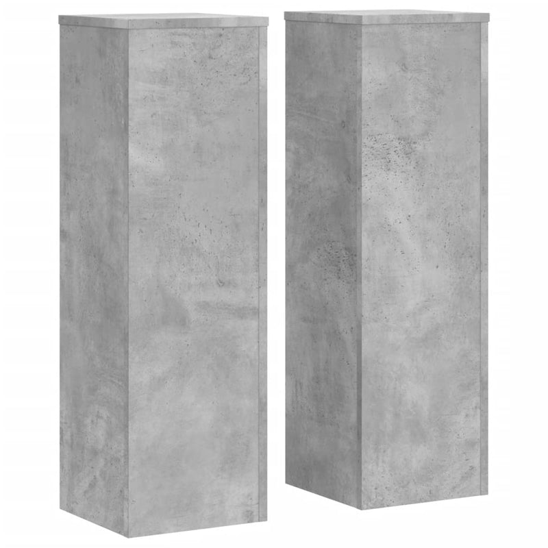 Load image into Gallery viewer, Vidaxl plantenstandaards 2 st 25x25x80 cm bewerkt hout betongrijs