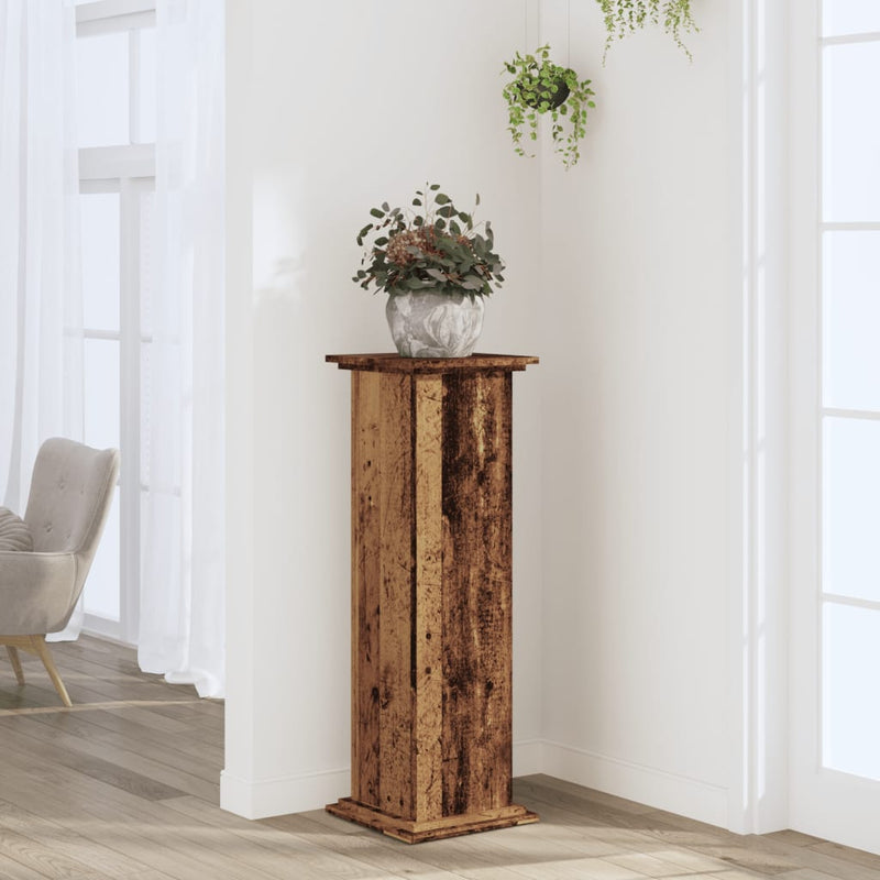 Load image into Gallery viewer, Vidaxl plantenstandaard 33x33x100 cm bewerkt hout oud houtkleurig
