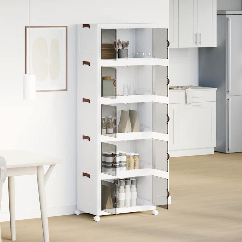 Load image into Gallery viewer, Vidaxl opbergbox stapelbaar met wielen 5-laags 75 l 64x40x179 cm