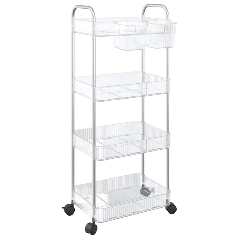 Load image into Gallery viewer, Vidaxl opbergtrolley 4-laags 37x28x95 cm acryl transparant