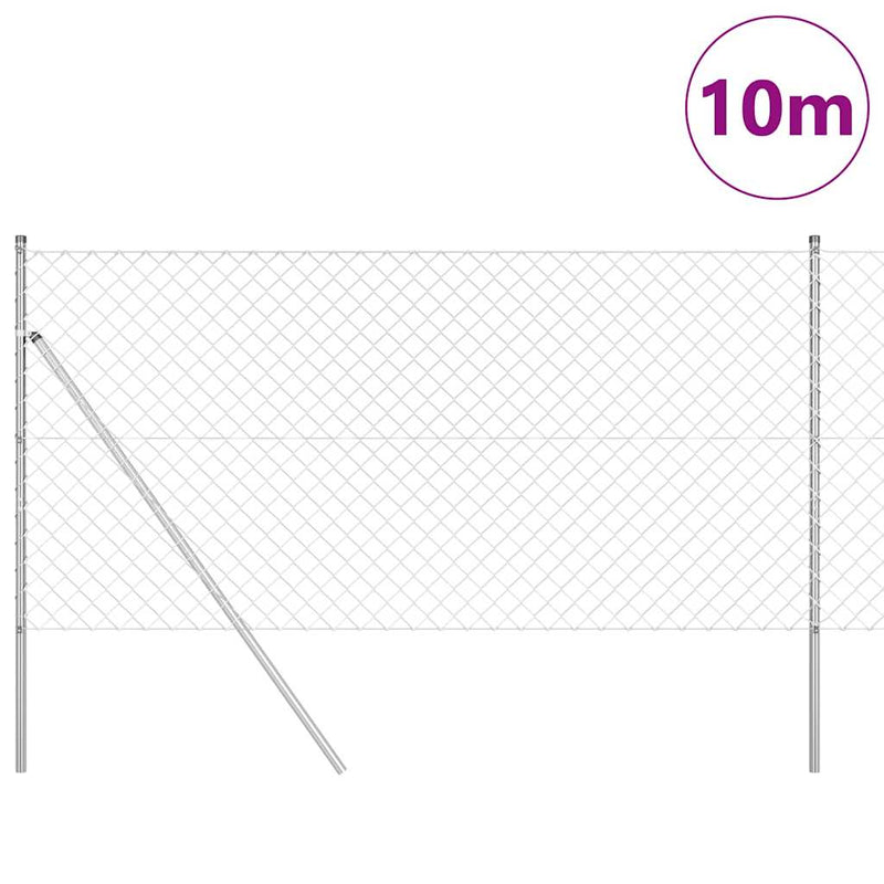 Load image into Gallery viewer, Vidaxl afrasteringspaal zilver 10 x 1 m (60 x 60 mm gaas) staal