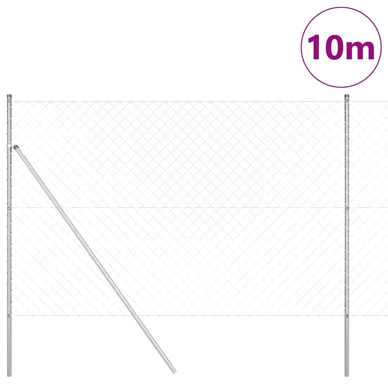 Load image into Gallery viewer, Vidaxl afrasteringspaal zilver 10 x 1,6 m (60 x 60 mm gaas) staal
