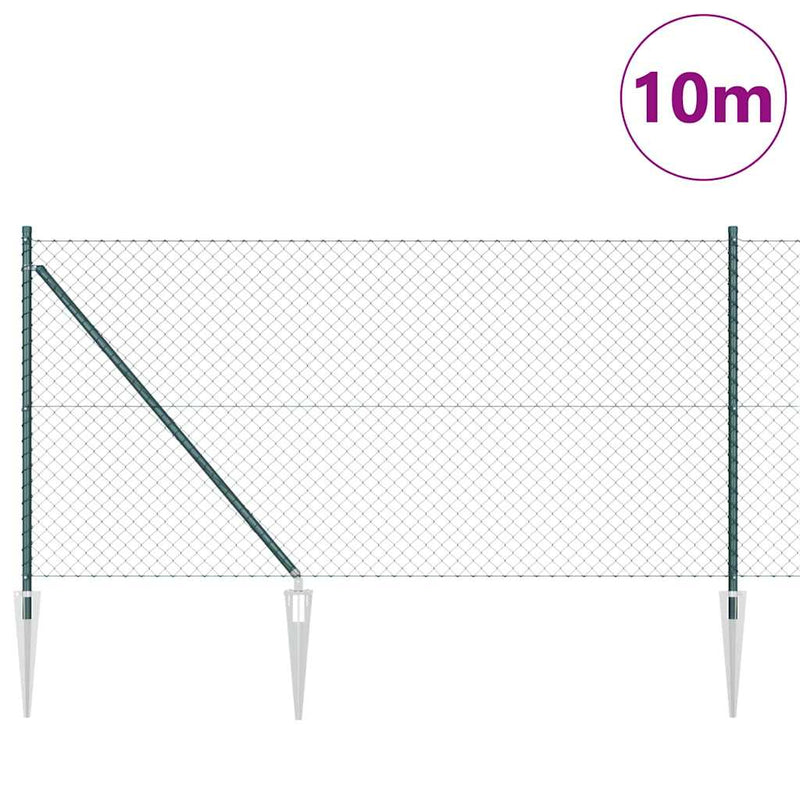 Load image into Gallery viewer, Vidaxl afrasteringspaal groen 10 x 1 m (40 x 40 mm gaas) staal en pvc