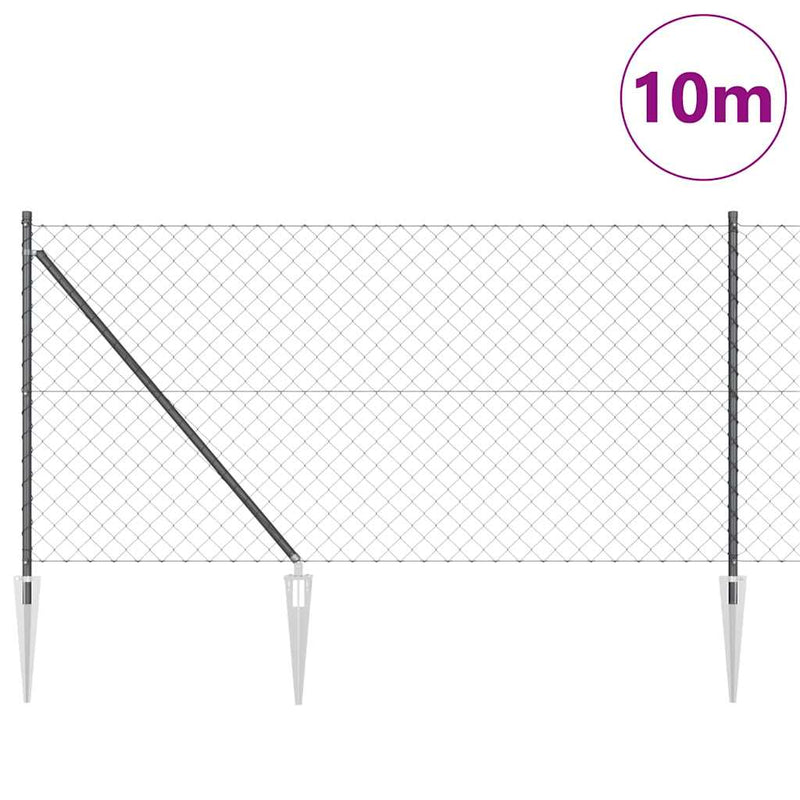 Load image into Gallery viewer, Vidaxl afrasteringspaal grijs 10 x 1 m (60 x 60 mm gaas) staal en pvc