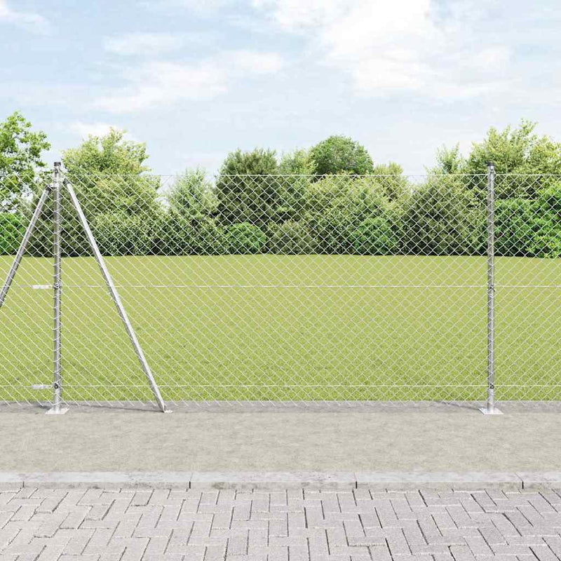 Load image into Gallery viewer, Vidaxl afrasteringspaal zilver 10 x 1,2 m (40 x 40 mm gaas) staal