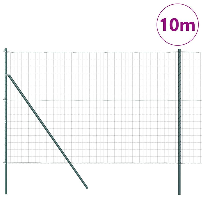 Load image into Gallery viewer, Vidaxl hek met paal groen 1,5 x 10 m staal en pvc