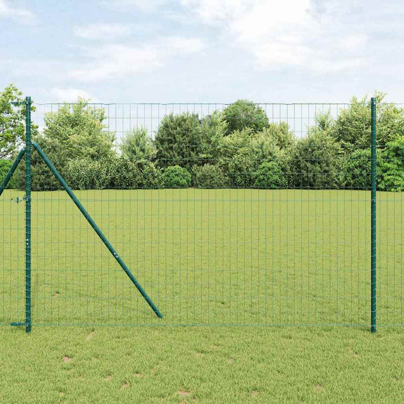 Load image into Gallery viewer, Vidaxl hek met paal groen 1,6 x 10 m staal en pvc