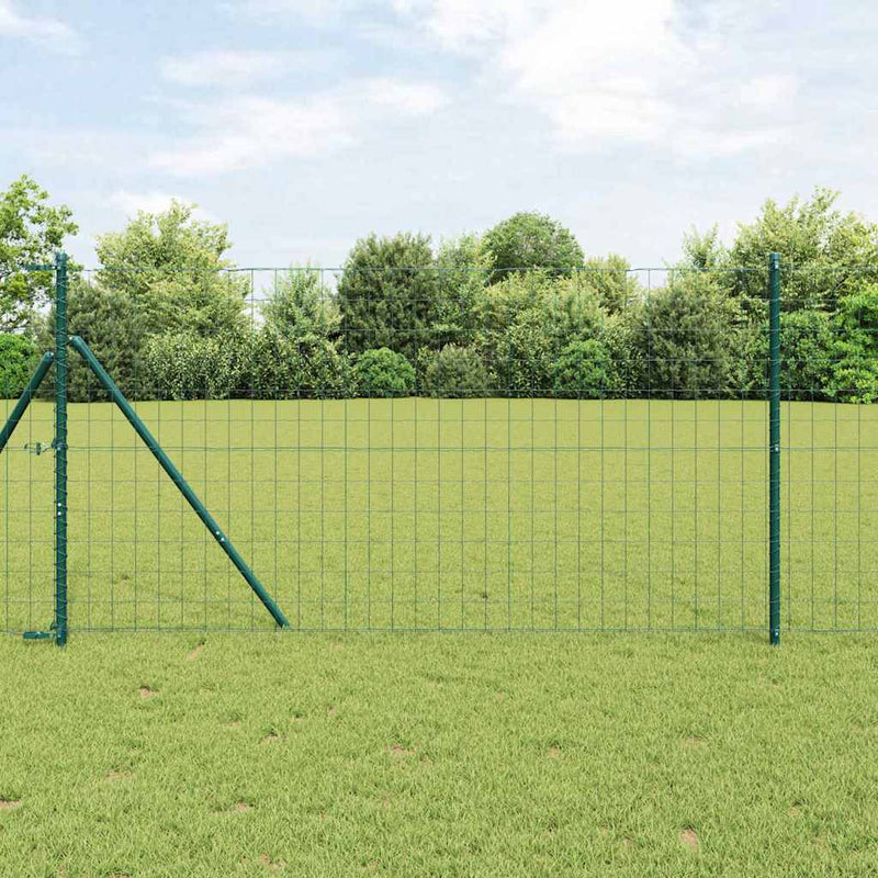 Load image into Gallery viewer, Vidaxl hek met paal groen 1,4 x 10 m staal en pvc