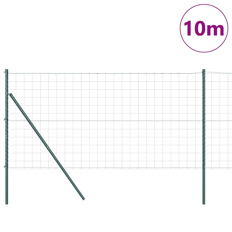 Load image into Gallery viewer, Vidaxl hek met paal groen 1,4 x 10 m staal en pvc