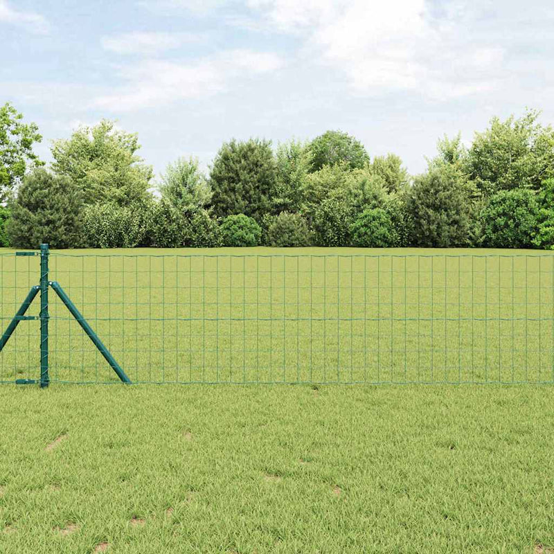 Load image into Gallery viewer, Vidaxl hek met paal groen 0,6 x 25 m staal en pvc