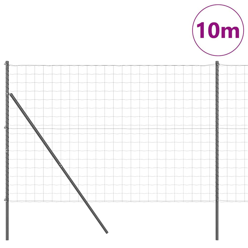 Load image into Gallery viewer, Vidaxl hek met paal grijs 1,5 x 10 m staal