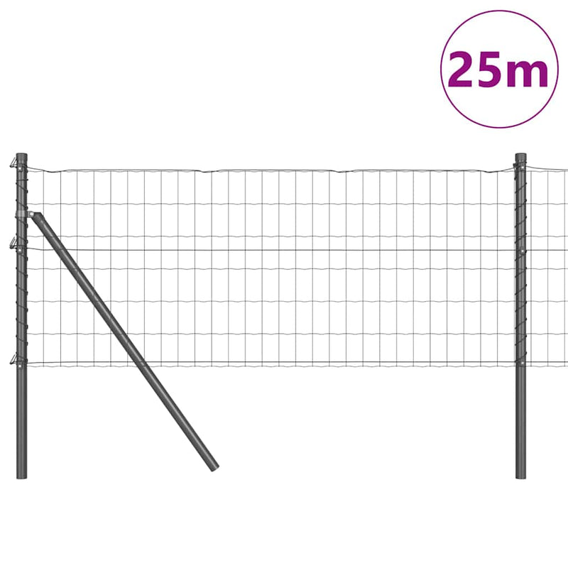 Load image into Gallery viewer, Vidaxl hek met paal grijs 0,6 x 25 m staal en pvc