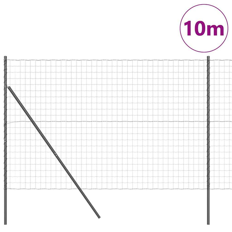 Load image into Gallery viewer, Vidaxl hek met paal grijs 1,5 x 10 m staal