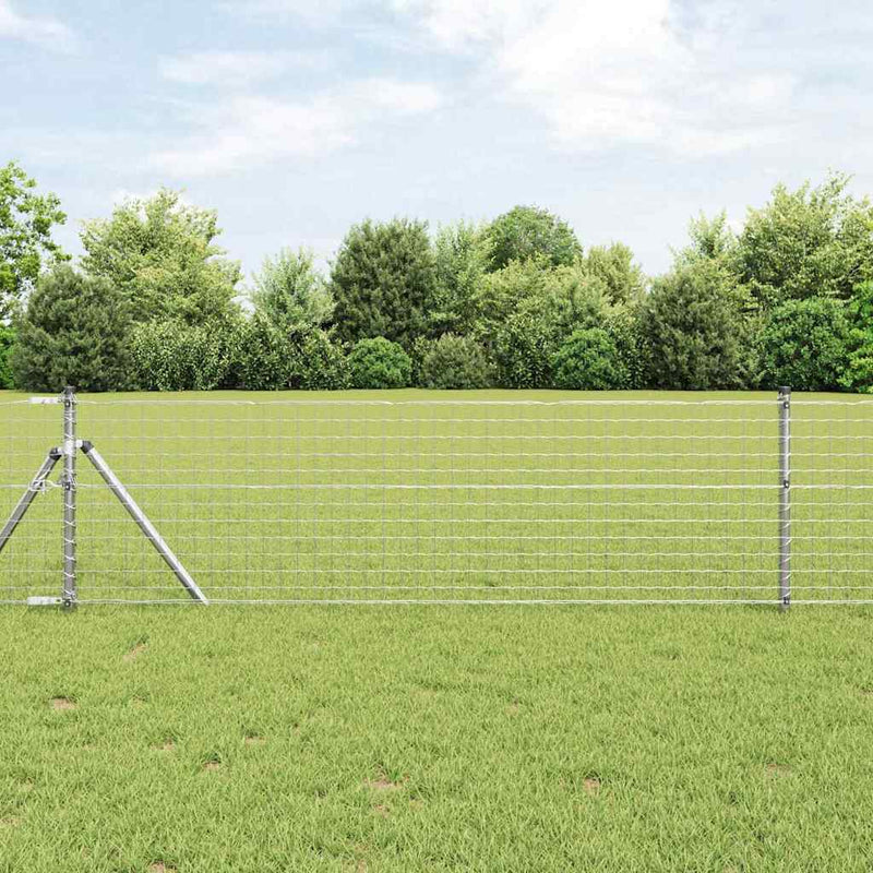 Load image into Gallery viewer, Vidaxl hek met paal zilver 0,8 x 10 m staal en pvc