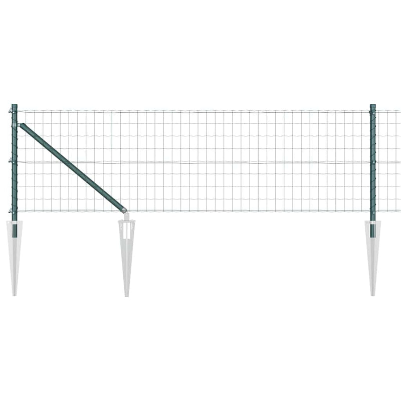 Load image into Gallery viewer, Vidaxl hek met paal groen 0,6 x 10 m staal en pvc