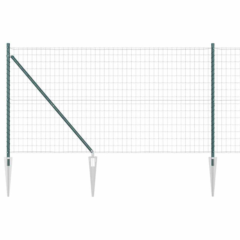 Load image into Gallery viewer, Vidaxl hek met paal groen 1,2 x 10 m staal en pvc