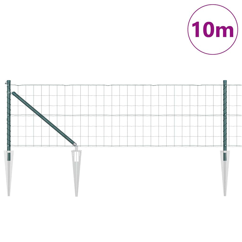 Load image into Gallery viewer, Vidaxl hek met paal groen 0,4 x 10 m staal en pvc