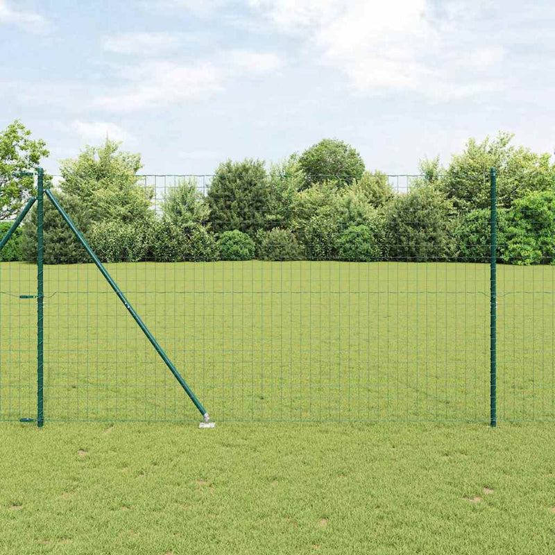 Load image into Gallery viewer, Vidaxl hek met paal groen 1,6 x 10 m staal en pvc