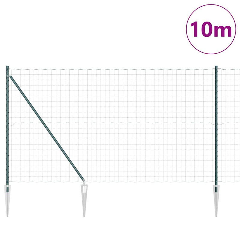 Load image into Gallery viewer, Vidaxl hek met paal groen 1,6 x 10 m staal en pvc