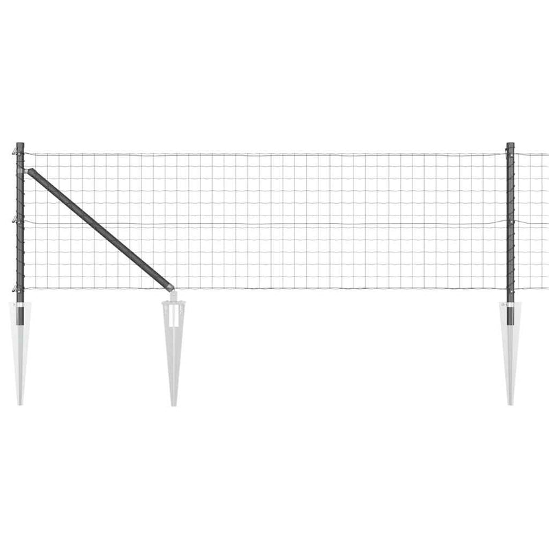 Load image into Gallery viewer, Vidaxl hek met paal grijs 0,4 x 10 m staal en pvc