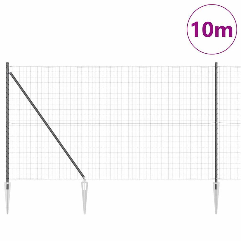 Load image into Gallery viewer, Vidaxl hek met paal grijs 1,5 x 10 m staal en pvc