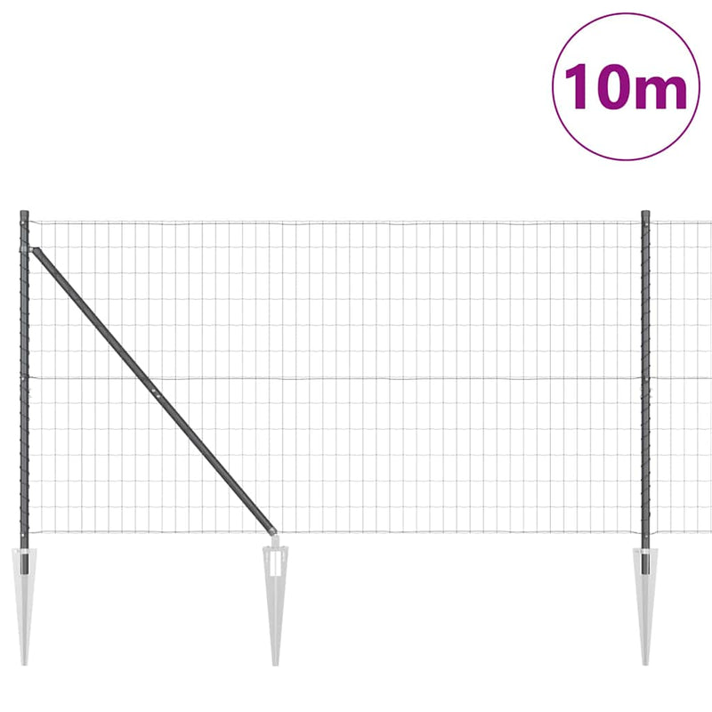 Load image into Gallery viewer, Vidaxl hek met paal grijs 1,4 x 10 m staal en pvc