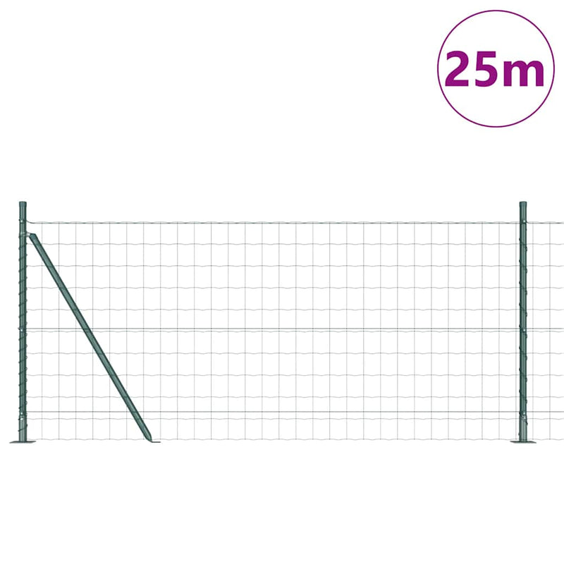 Load image into Gallery viewer, Vidaxl hek met paal groen 0,8 x 25 m staal en pvc