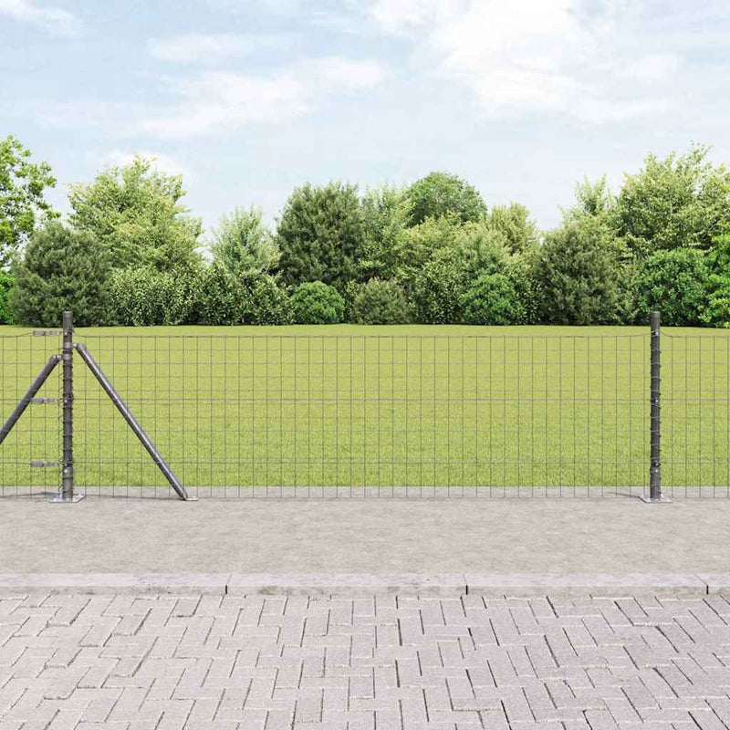 Load image into Gallery viewer, Vidaxl hek met paal grijs 0,4 x 10 m staal en pvc