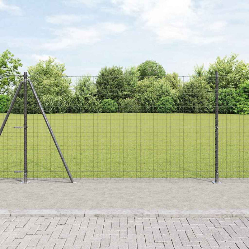 Load image into Gallery viewer, Vidaxl hek met paal grijs 1,2 x 10 m staal en pvc