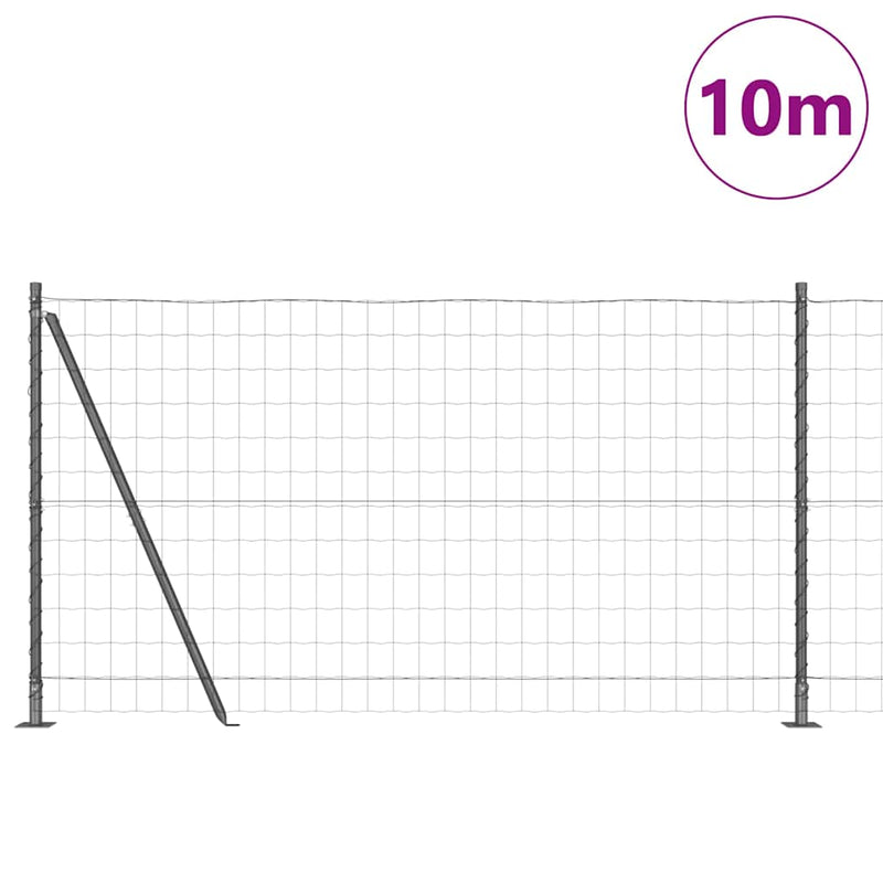 Load image into Gallery viewer, Vidaxl hek met paal grijs 1,2 x 10 m staal en pvc