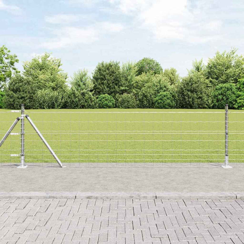Load image into Gallery viewer, Vidaxl hek met paal zilver 0,4 x 10 m staal