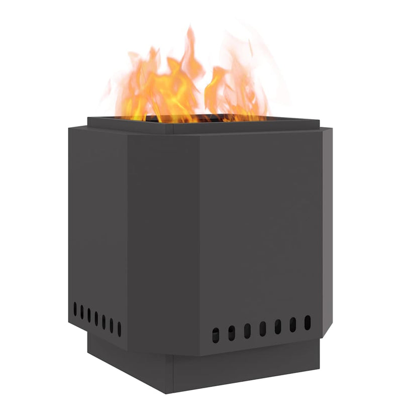 Load image into Gallery viewer, Vidaxl rookloze vuurschaal zwart 48 x 48 x 51 cm staal