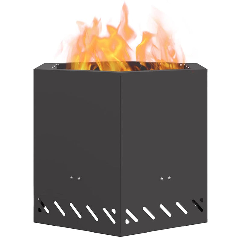 Load image into Gallery viewer, Vidaxl rookloze vuurschaal zwart 58 x 58 x 51 cm staal