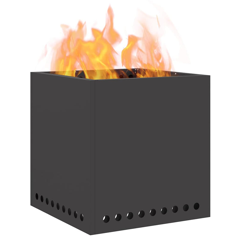 Load image into Gallery viewer, Vidaxl rookloze vuurschaal zwart 48 x 48 x 50 cm staal