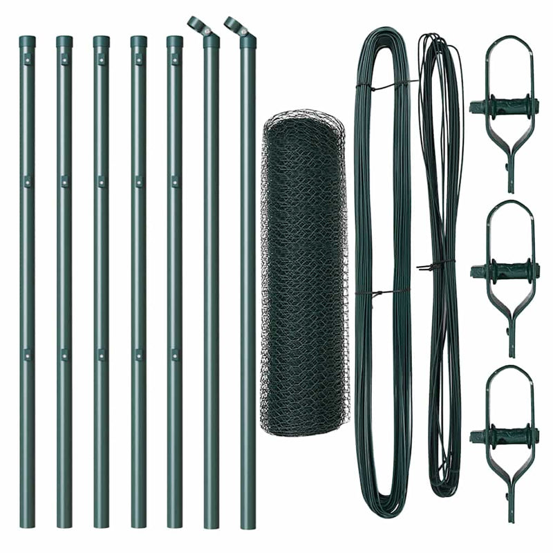 Load image into Gallery viewer, Vidaxl afrasteringspaal groen 10 x 0,6 m (25 mm gaas) staal en pvc