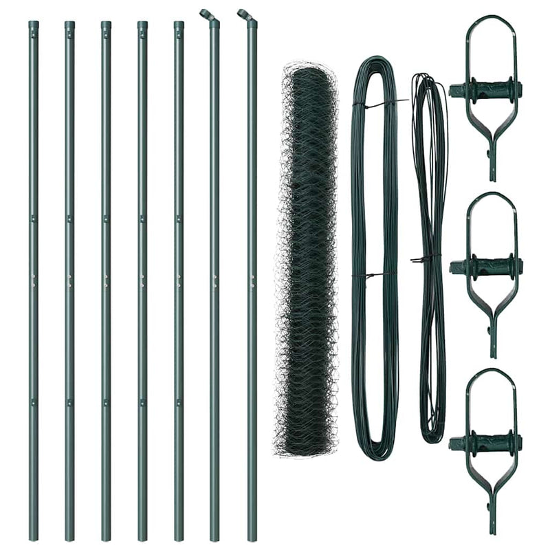 Load image into Gallery viewer, Vidaxl afrasteringspaal groen 10 x 1,4 m (50 mm gaas) staal en pvc