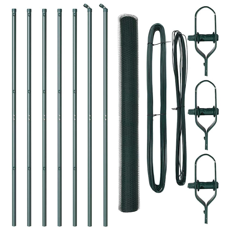 Load image into Gallery viewer, Vidaxl afrasteringspaal groen 10 x 1,5 m (13 mm gaas) staal en pvc