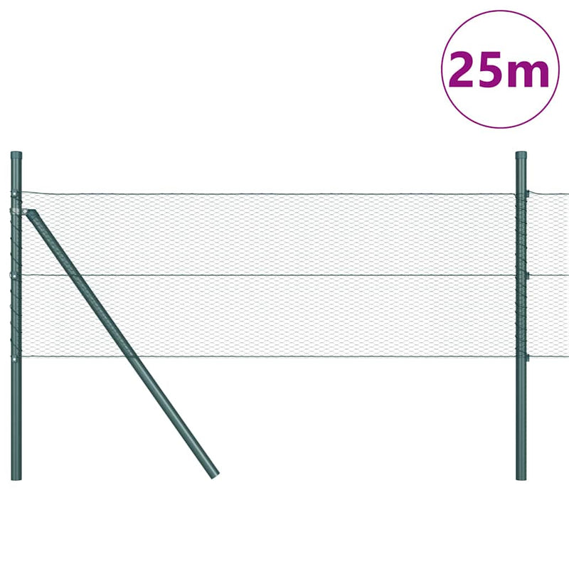 Load image into Gallery viewer, Vidaxl afrasteringspaal groen 25 x 0,4 m (13 mm gaas) staal en pvc