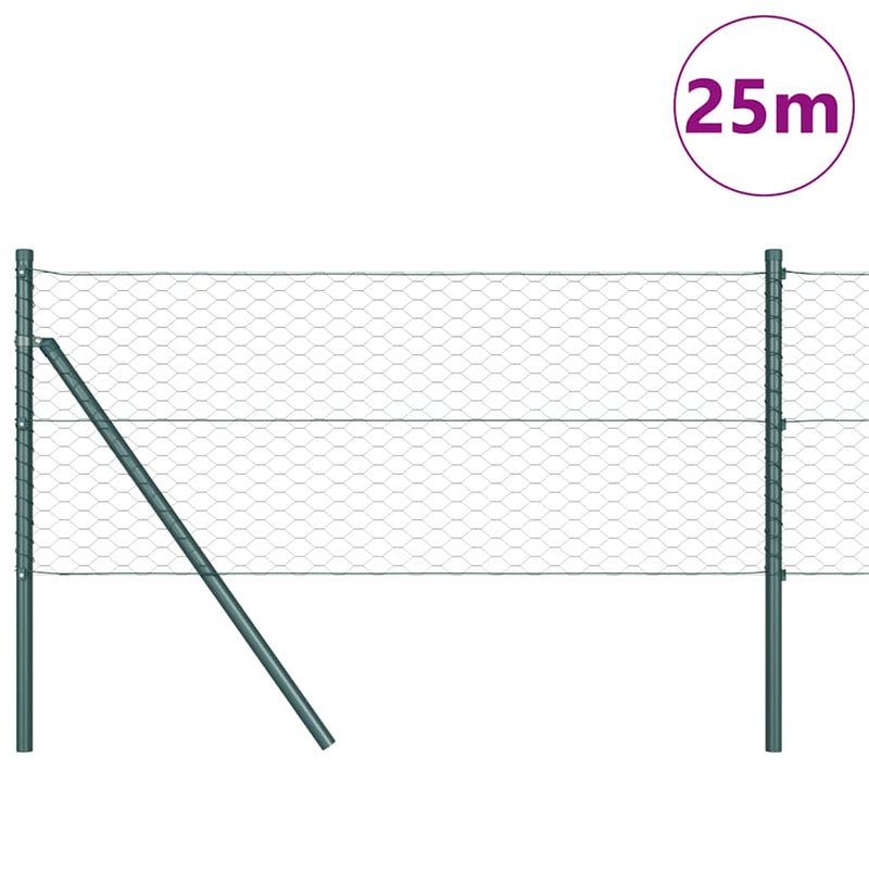 Load image into Gallery viewer, Vidaxl afrasteringspaal groen 25 x 0,6 m (36 mm gaas) staal en pvc